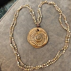 Handcrafted Fossil Looking Necklace